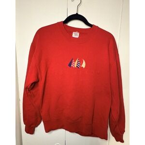 Vintage Crazy Shirts Hawaii Pullover Adult Small Red San Diego Sailboat 90s USA